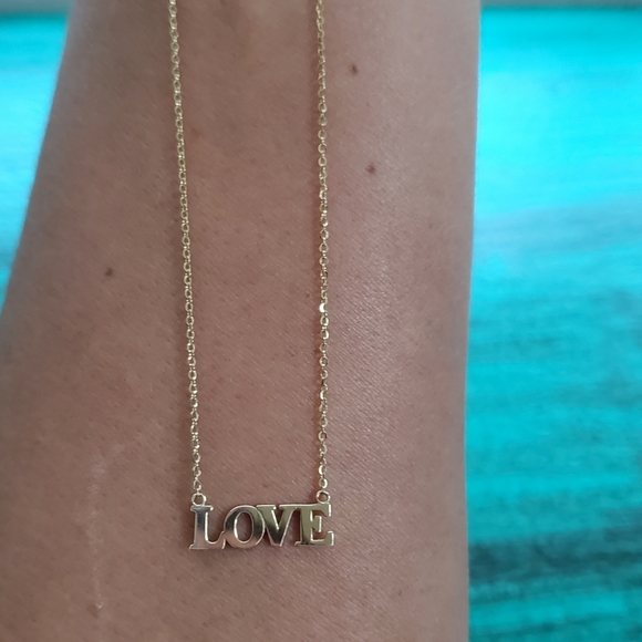 Beautiful love 14k gold necklace